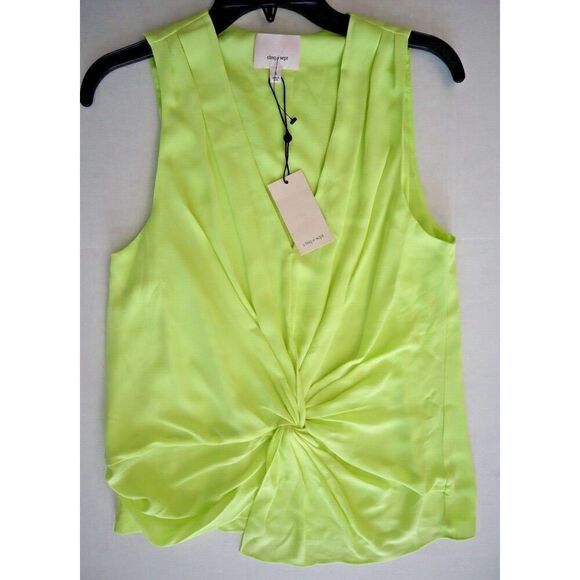 Cinq à Sept Women's Sz S Lemongrass Abby Sleeveless Twist Front V-Neck Top - Picture 7 of 9